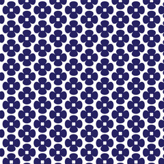 Blue seamless Thai floral pattern. Benjarong pattern background. Vector illustration.