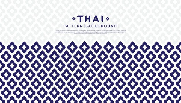 Line Thai pattern background. Ceramic handicraft Thai pattern. Asian traditional wallpaper.