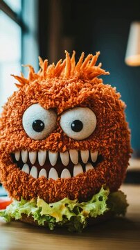 Funny Monster Burger A Hilarious Food  Concept
