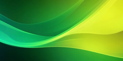 Obraz premium Abstract Flowing Waves in Green and Yellow