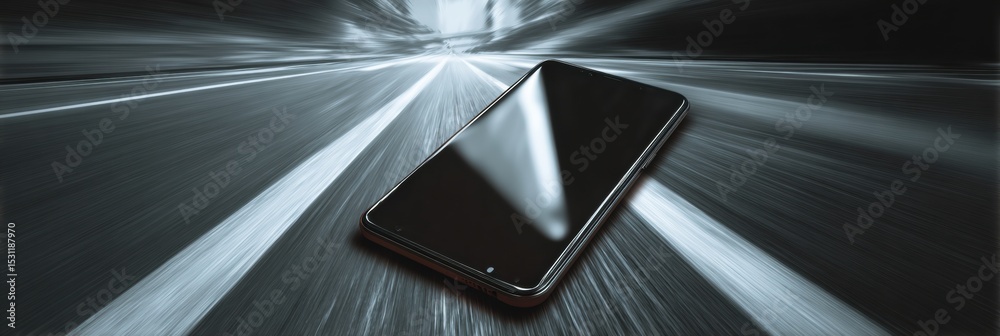 Poster Smartphone App Crash Error Displayed on Device Showing Motion Blur Effect in a Dynamic Environment