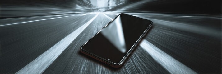 Smartphone App Crash Error Displayed on Device Showing Motion Blur Effect in a Dynamic Environment