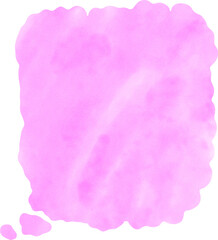 Pink watercolor speech bubble illustration. designed for comic use, graphic overlays, and cute message templates, ideal for expressing text in children's books, posters, or fun digital media.