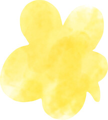 Yellow watercolor speech bubble illustration. designed for comic use, graphic overlays, and cute message templates, ideal for expressing text in children's books, posters, or fun digital media.