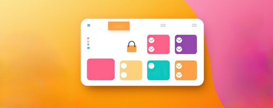 Productivity Tools focus apps concept. Colorful user interface design with checkboxes and icons.