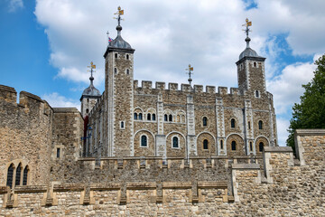 Historic Tower of London on the River Thames, London