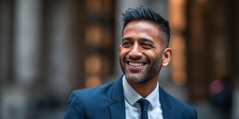 Fototapeta premium Happy businessman portrait. Perfect for corporate, marketing, and advertising. Ideal for websites and social media.