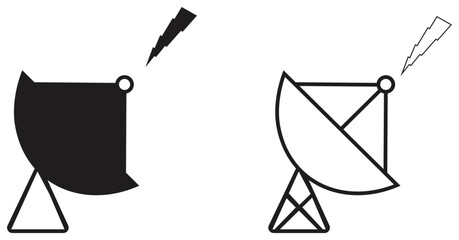 Satellite Dish Antenna Signal Icon Design.