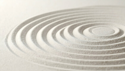 Circular Sand Pattern in a Zen Garden