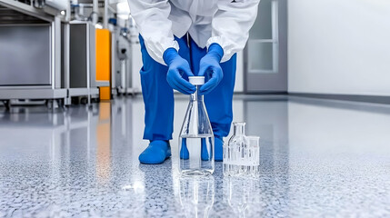 Bright and Ultra Modern High Tech Laboratory , Computers, Analyzing Machines, Test Tubes and Beakers