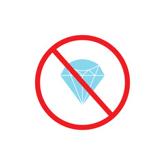 No diamond icon. The sign is not real. Forgery illustration. No gem. Vector icon.