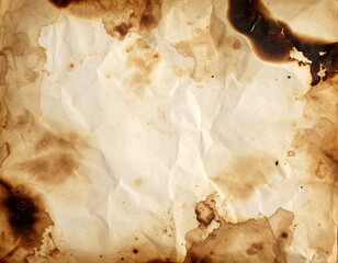 Rustic grunge style aged paper texture with burnt