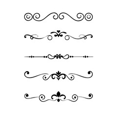 Set of Vintage decorative lines. text dividers. Line border. Lines , Borders, Underline elements. Vector illustration. Wedding decorative elements. Divider ornament borders vintage line separators. 