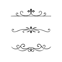 Set of Vintage decorative lines. text dividers. Line border. Lines , Borders, Underline elements. Vector illustration. Wedding decorative elements. Divider ornament borders vintage line separators. 