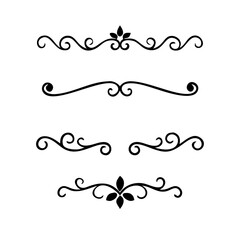 Set of Vintage decorative lines. text dividers. Line border. Lines , Borders, Underline elements. Vector illustration. Wedding decorative elements. Divider ornament borders vintage line separators. 