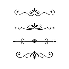 Set of Vintage decorative lines. text dividers. Line border. Lines , Borders, Underline elements. Vector illustration. Wedding decorative elements. Divider ornament borders vintage line separators. 