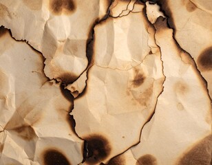 Rustic grunge style aged paper texture with burnt