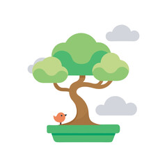 Charming Bonsai Tree With Nest Design