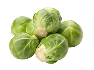 Pile of Fresh Green Brussels Sprouts Isolated on transparent background, Isolated Png, Isolated on transparent background, Isolated Png file, Cut-out, No Background, Isolated object