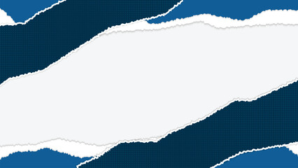 Abstract Blue and White Ripped Paper Layers Texture Background