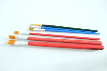 A set of paintbrushes in various sizes arranged in a row, Watercolor paintbrush, Brush for watercolor painting, hobby