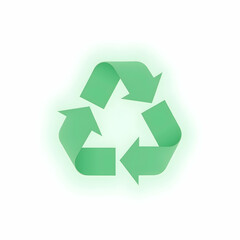 Recycle Symbol Green Eco-friendly on White Background