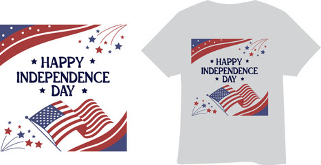 Obraz premium Happy independence day typhography t-shirt design