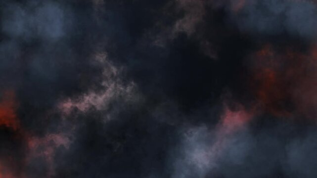 Stunning close-up of lightning bolts discharging within a brewing dark cloud. Lightning illuminating dramatic clouds. Dark storm clouds in a moody and mysterious sky