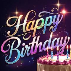 Bright Happy Birthday greeting card.
