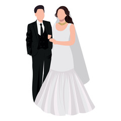 christian couple wedding illustration