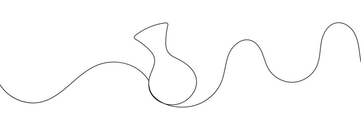Continuous line drawing of vase. One line drawing background. Vector illustration. Linear drawing of a vase 