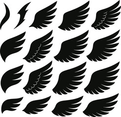 Seamless vector pattern with flying bird wings, ideal for tattoo or tribal designs