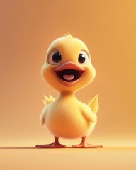 Cute Yellow Duck Smiling Portrait