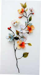 A bunch of peach blossoms light pink and white flowers generative AI