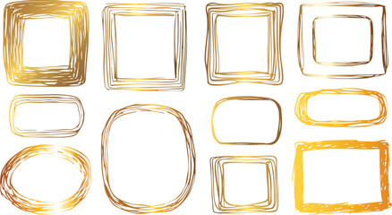 Luxury Gold vintage invitation vector set.  frames and borders Gold photo frame with corner