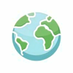 Naklejka premium Cartoon Earth Illustration Showing Continents and Oceans