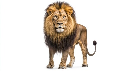 Obraz premium Majestic Male Lion Facing Forward