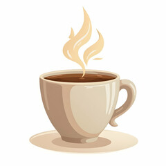 Serving Cup of Hot Drink with Steaming Aroma on White