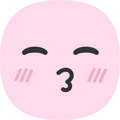 Pink Kissing face emoji