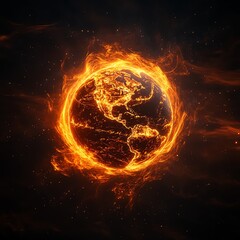 Fototapeta premium Earth magnetic field. Gravity energy force. Generative ai technology.