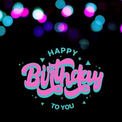 Bright Happy Birthday greeting card.