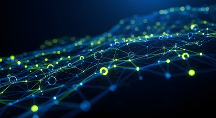 Abstract Network Connections Digital Nodes and Global Connectivity