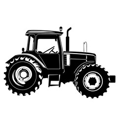 old tractor isolated on white