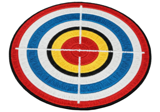 Isolated Embroidered Target Patch with Bullseye Design