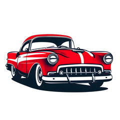 red sports car isolated