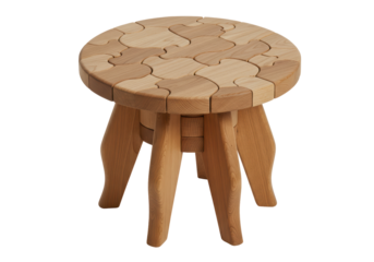 Isolated Wooden Puzzle Piece Table