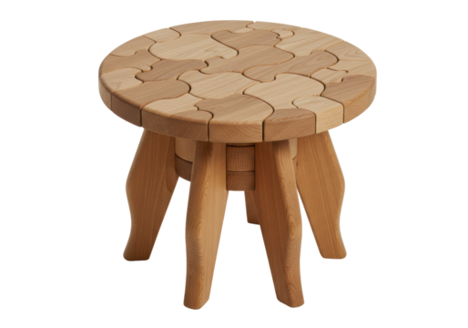 Isolated Wooden Puzzle Piece Table