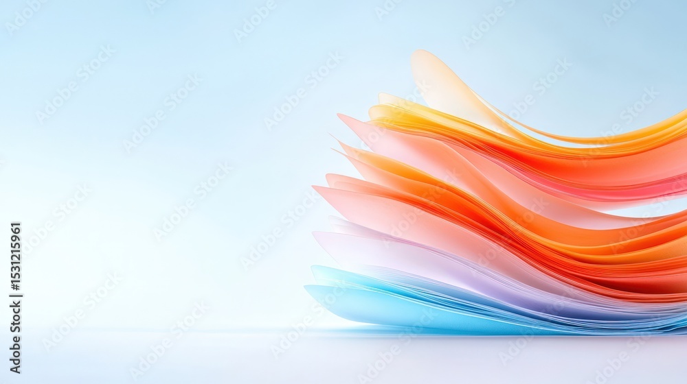 Poster Abstract Layered Color Gradient Background with Soft Waves