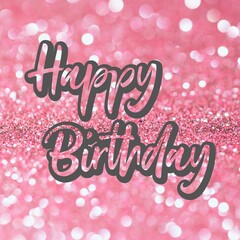 Happy Birthday Greetings on a Bokeh Background.