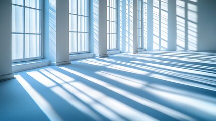 Fototapeta premium Sunlight streams into an empty room